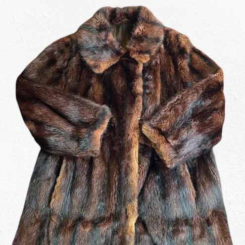 1950s Vintage Brown Mink Fur Coat Mid