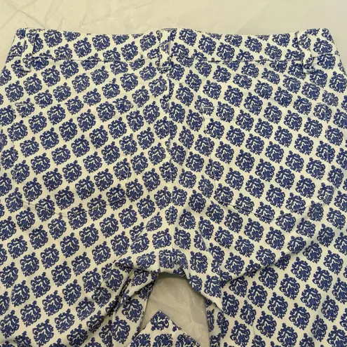 Vineyard Vines  Gustavia White Blue Printed Mid Rise Skinny Ankle Jeans Size 4