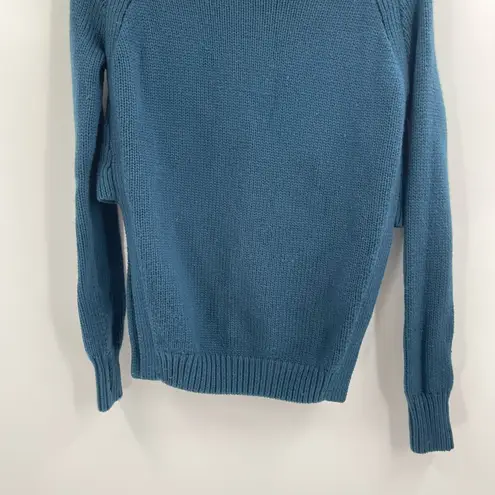 Lululemon  Yin To You Sweater Alberta Lake Blue Side Slits 100% Wool Size 2