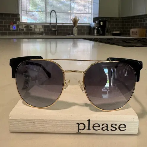 Balmain cat eye aviator unisex Stylish Black and Gold Sunglasses