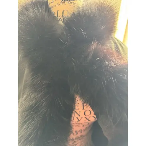 Marvin Richards Vtg Reversible Long Faux Fur Coat Sz 1X Black