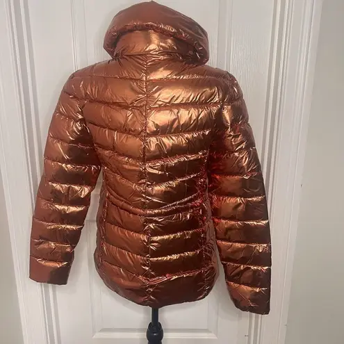 Desigual Womens Jasmine Metallic Copper Packable Padded Puffer Jacket Size Small