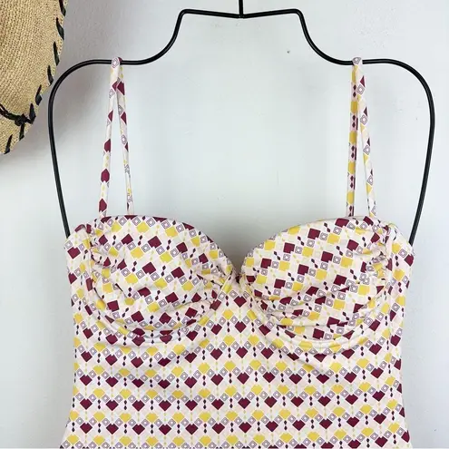 Charlie Holiday Yellow Purple One Piece Swimwear Swimsuit Size Small