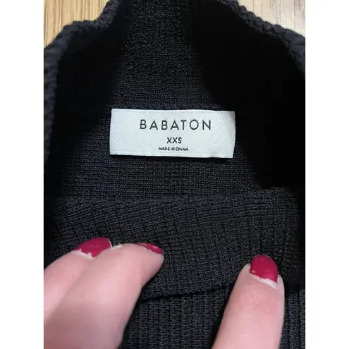 Babaton Black High Neck Draped Sleeveless Top XXS Preppy Modern Athleisure Comfy