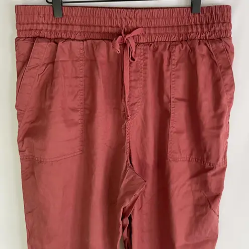 A New Day Drawstring Waist High Rise Ankle Jogger Pants Faded Red Size Large