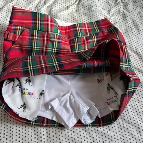 Royal & Awesome Royal Stewart Tartan Ladies Golf Skort 2 NEW Red Size XS