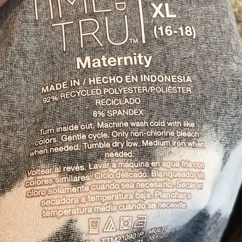 Time and Tru XL Short Sleeve Maternity Blouse Black