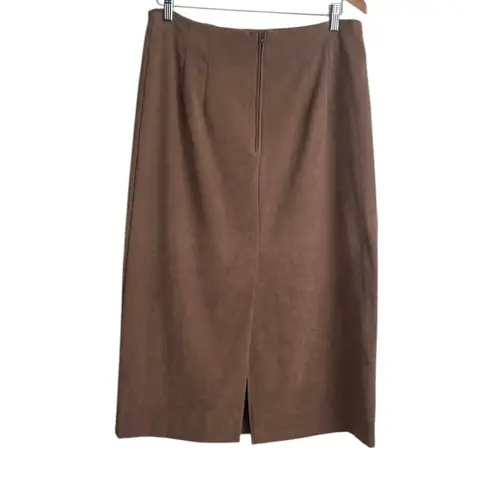 Briggs New York Vintage Briggs New York Maxi Skirt Women 14P Brown Faux Suede Boho Cowgirl Chic