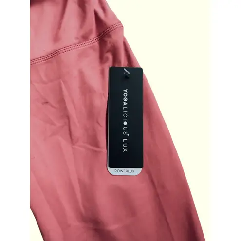 Yogalicious  Lux Powerlux Amber Brown High Rise Ankle Leggings Size S