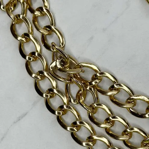 Chunky Draped Gold Tone Belly Body Metal Chain Link Belt OS One Size