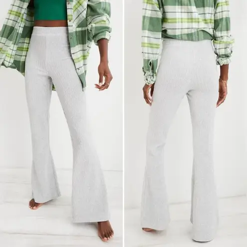Aerie  NWT Tall Groove-On Velour High Waisted Flare Pant in Medium Heather Gray