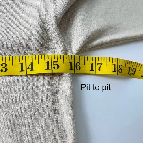 Peserico Tricot Ivory Gold Accent Pullover Sweater Made in Italy US 6