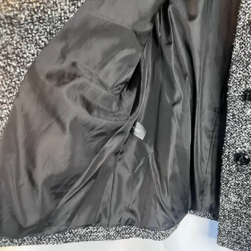 London Fog Tweed Wool Blend Peacoat w/ Scarf Single Breasted Size Large Classic