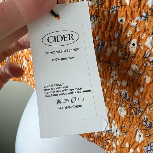 Cider Crop Top 3XL Plus Curvy Ditsy Floral Cami Tank Orange Smocked V-Neck NEW