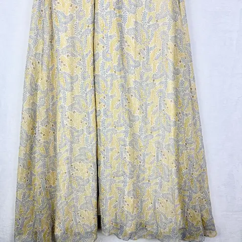 Likely Lucy Dress Size 8 NEW Green Tea Multi Lined Cut Out Hem Slit Georgette