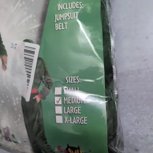 Santa's Elf Pajamas Costume Christmas Jumpsuit Belt M Green Size M