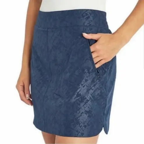 Orvis Travel Skort Skirt Shorts Shattered Navy Blue Comfort Womens Size Small