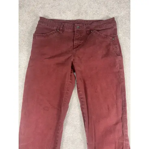 Kuhl Legendary Pants Womens Sz 8 Maroon Red Slim Stretch Cotton *