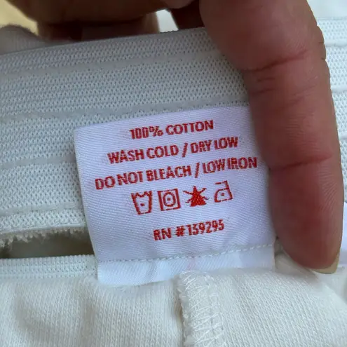 Hammies Terry dolphin shorts in cream and blue poppy size 26 US 2 XS extra small White