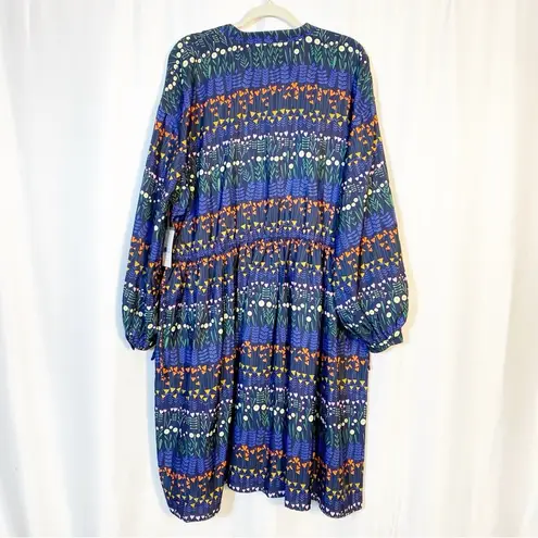 Eloquii Floral Heart Striped Keyhole Boho Bohemian Midi Dress