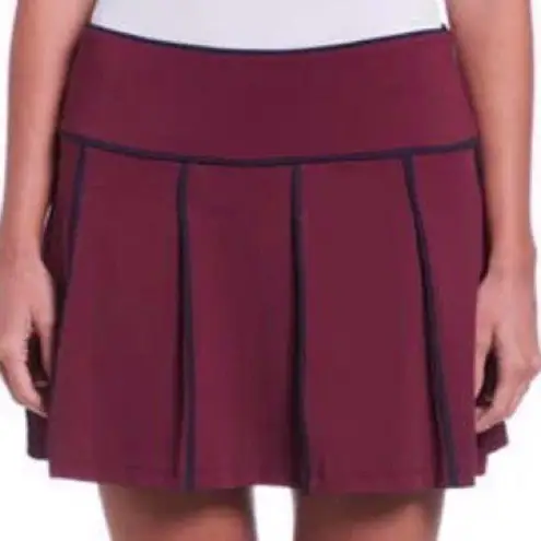 Original Penguin NWT Multi Piped Pleated Skort Burgundy Blue Size XL