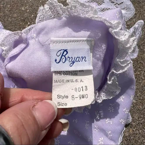 Vintage 90s Bryan purple ruffles lace calico floral bud dress Size undefined