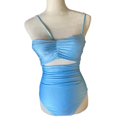 L'Agence L’Agence Lily Cut-Out One-Piece Swimsuit in Sky Blue Sz S