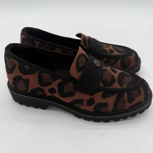 Vivaia Francesca Platform Chunky Penny Preppy Minimalist Brown Leopard Loafer 7