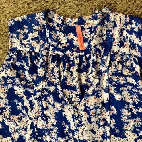 Eight Sixty Tie Neck Tunic Blouse Womens 3X Used Floral