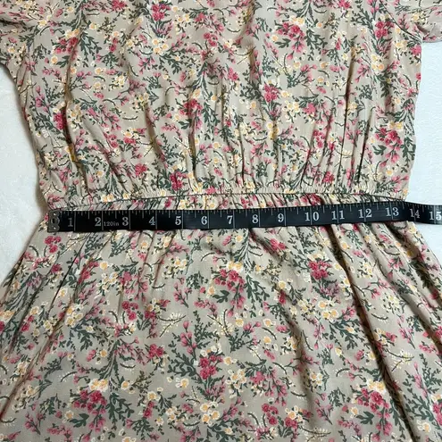 Mimi Chica Crewneck Floral Print Midi Length Size L Cottagecore Boho Colorful