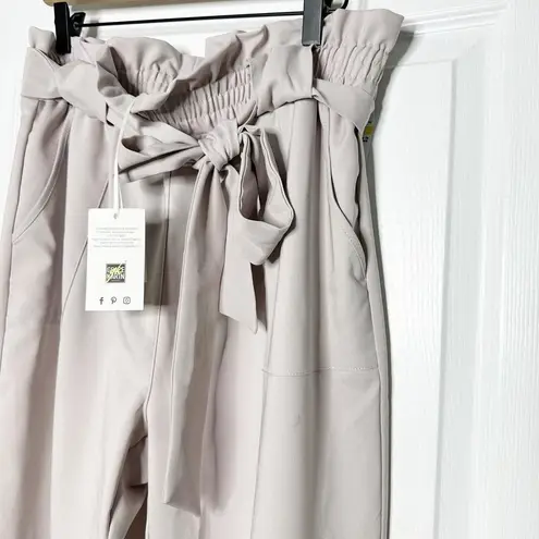 Grace Karin Womens Size XL Blush Paperbag Waist Pants Tie Belt Office Workwear