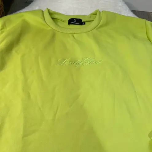 Lonely Ghost  Lime Green Pullover Logo Sweatshirt Pickleball