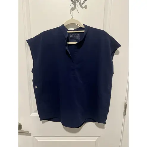 FIGS  Rafaela Oversized Scrub Top Technical Collection Medium Navy Blue Medical