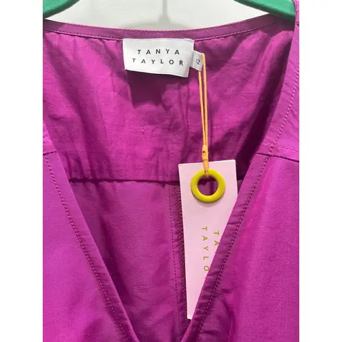 Tanya Taylor NWT Becca Puff Sleeve Belted Jumpsuit in Bougainvilea Purple Sz 12