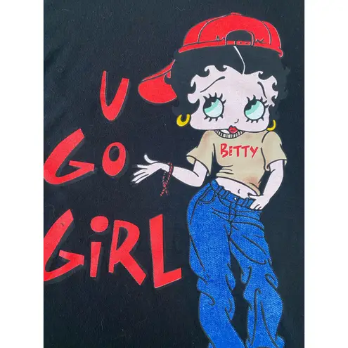 Vintage 1998 Betty Boop U Go Girl T Shirt Women's 14/16 King Features Syndiciate Black Size 14W