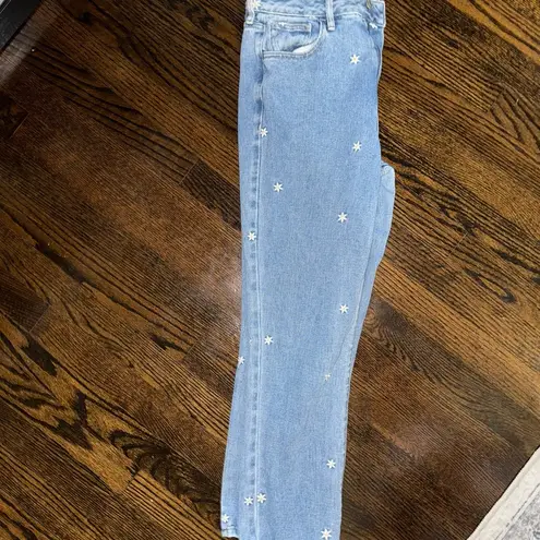 PacSun  Blue Straight Leg Jeans with Playful Pattern