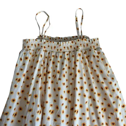 We Wore What Ivory Ditsy Daises Boho Floral Smocked Midi Dress Women’s Size XS NWT