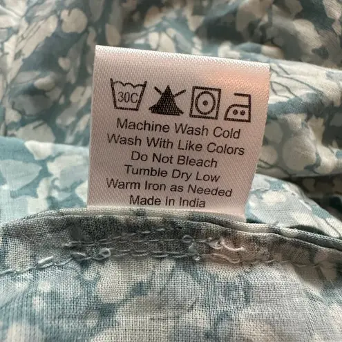 House of Harlow 1960 Martine Seafoam blue floral cotton short-sleeve top size S