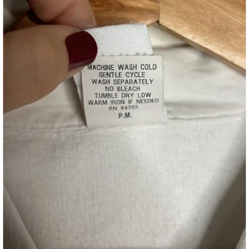 Hot Cotton Button Up Light Blue Size Large Pocket Abalone Shell Buttons