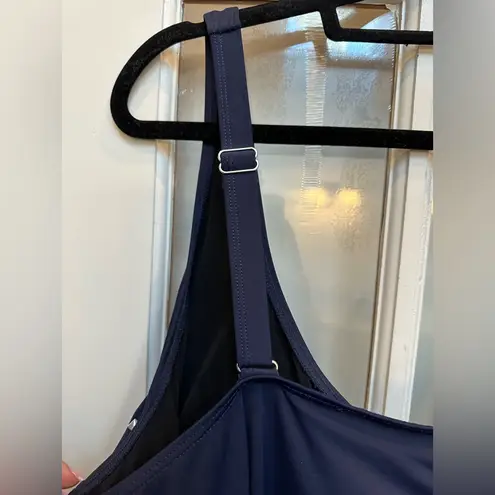 Swimsuits For All One Piece Navy STUDDED TRAPEZE SWIM DRESS Plus Size 28 NWT Blue