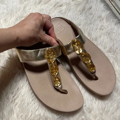 Fit Flop gold Gemstone Strappy Flip Flop Thong
Comfort Sandals Women's Size 6