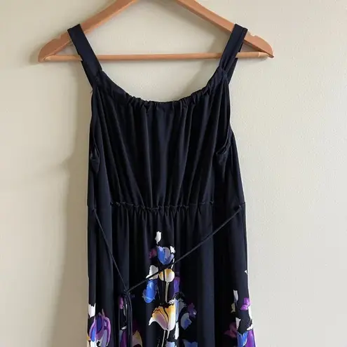 T Tahari EMPIRE WAIST FLORAL PRINT MIDI DRESS WOMENS SIZE S SLEEVELESS