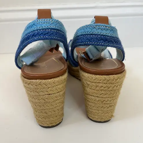 Vionic NEW Capri Flutter Ankle Strap Espadrilles Wedge Sandals Powder Blue