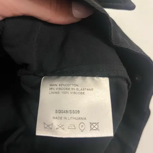 Karen Millen satin black utility skirt with tie belt