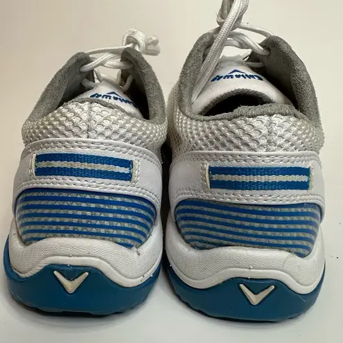 Callaway Women’s Golf Shoes Size 8.5 Spikes White Turquoise Blue EUC