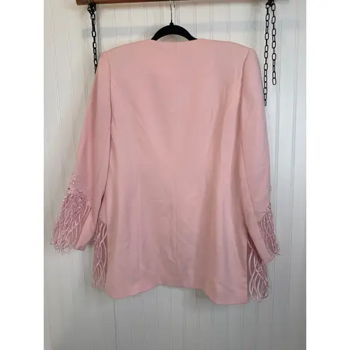 Vintage Moshita Couture Pink Embroidered Shell Tank & Blazer Set Cute Size 12