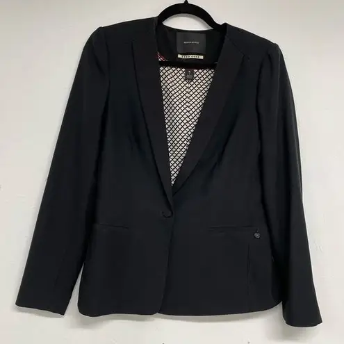 Scotch & Soda Maison Scotch Black Single Button Closure Classic Blazer Womens S Collarless