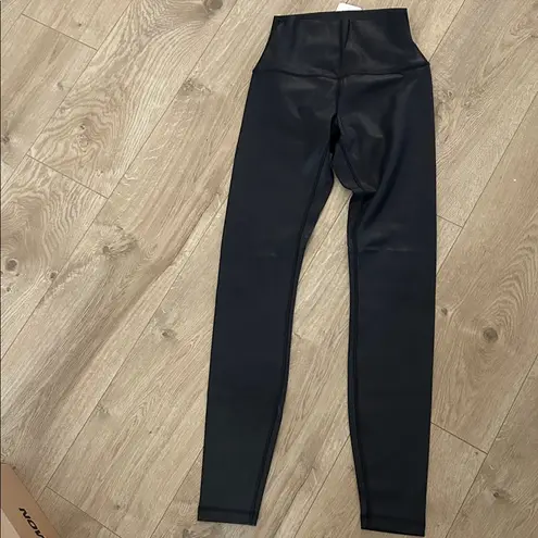 CRZ Yoga Sport Faux Leather Leggings, Black Foil, Size XS, NWT