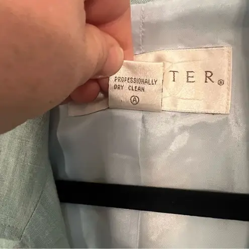 Doncaster 100% Linen Button Down Sports Blazer Jacket Women Size 12 Aqua Aztec