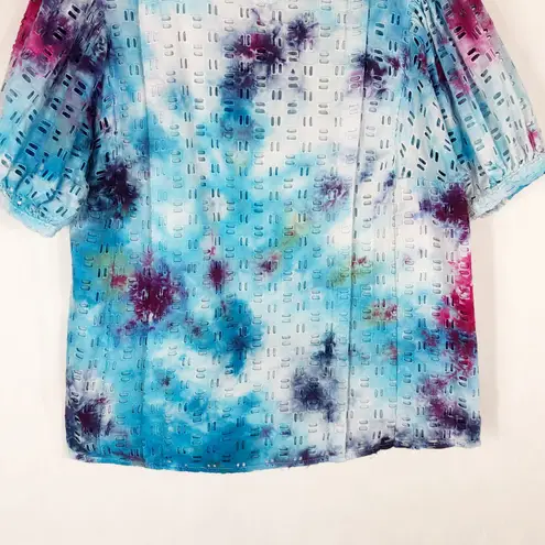 Elizabeth and James XS Top Handmade Tie Dye Powder Puff Blue Purple Pink 1370